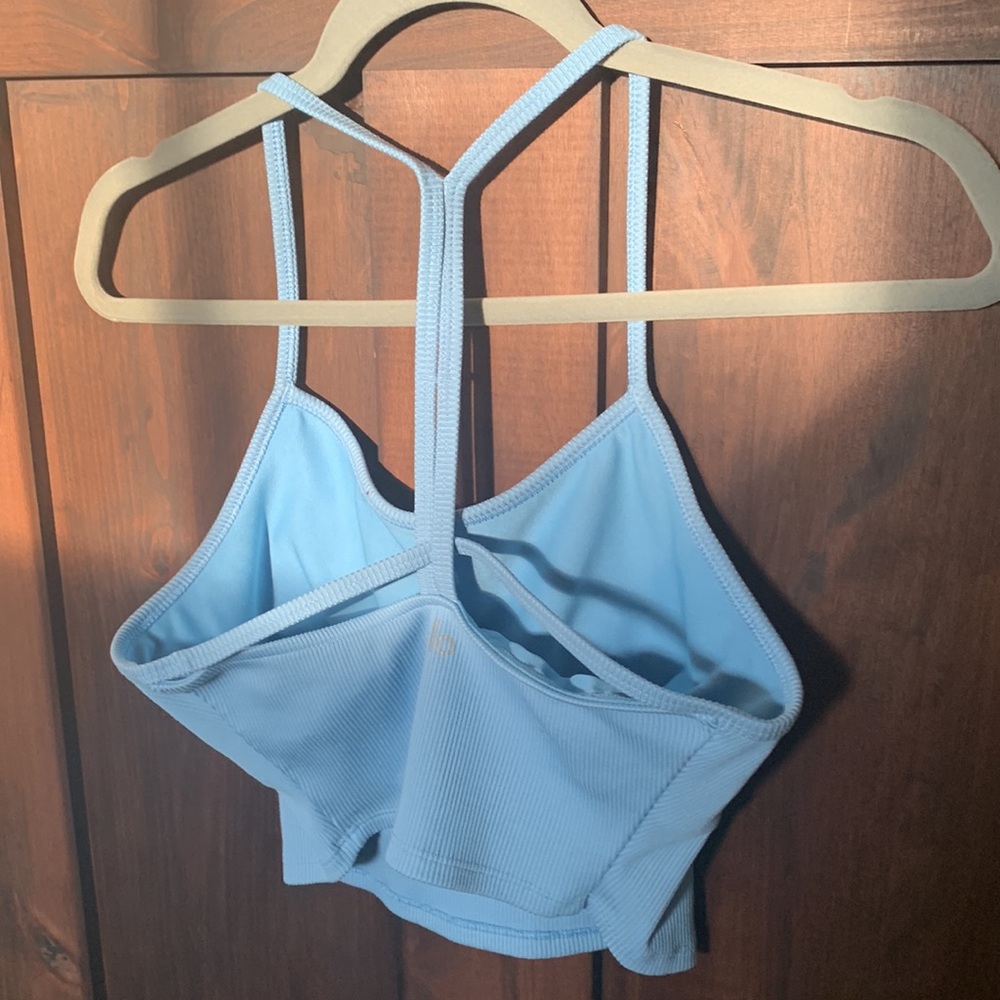 ALO Yoga Light Blue Ribbed Crop Tank